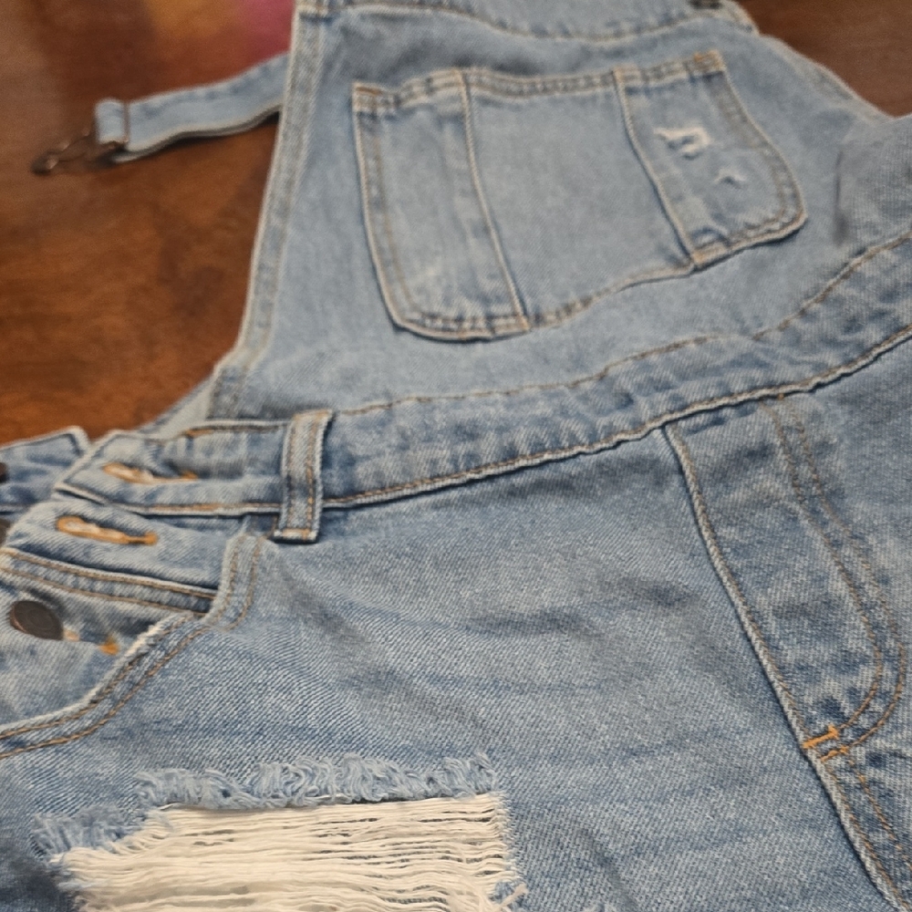 Cello Light Blue Distressed Denim Small Overalls - Picture 4 of 4